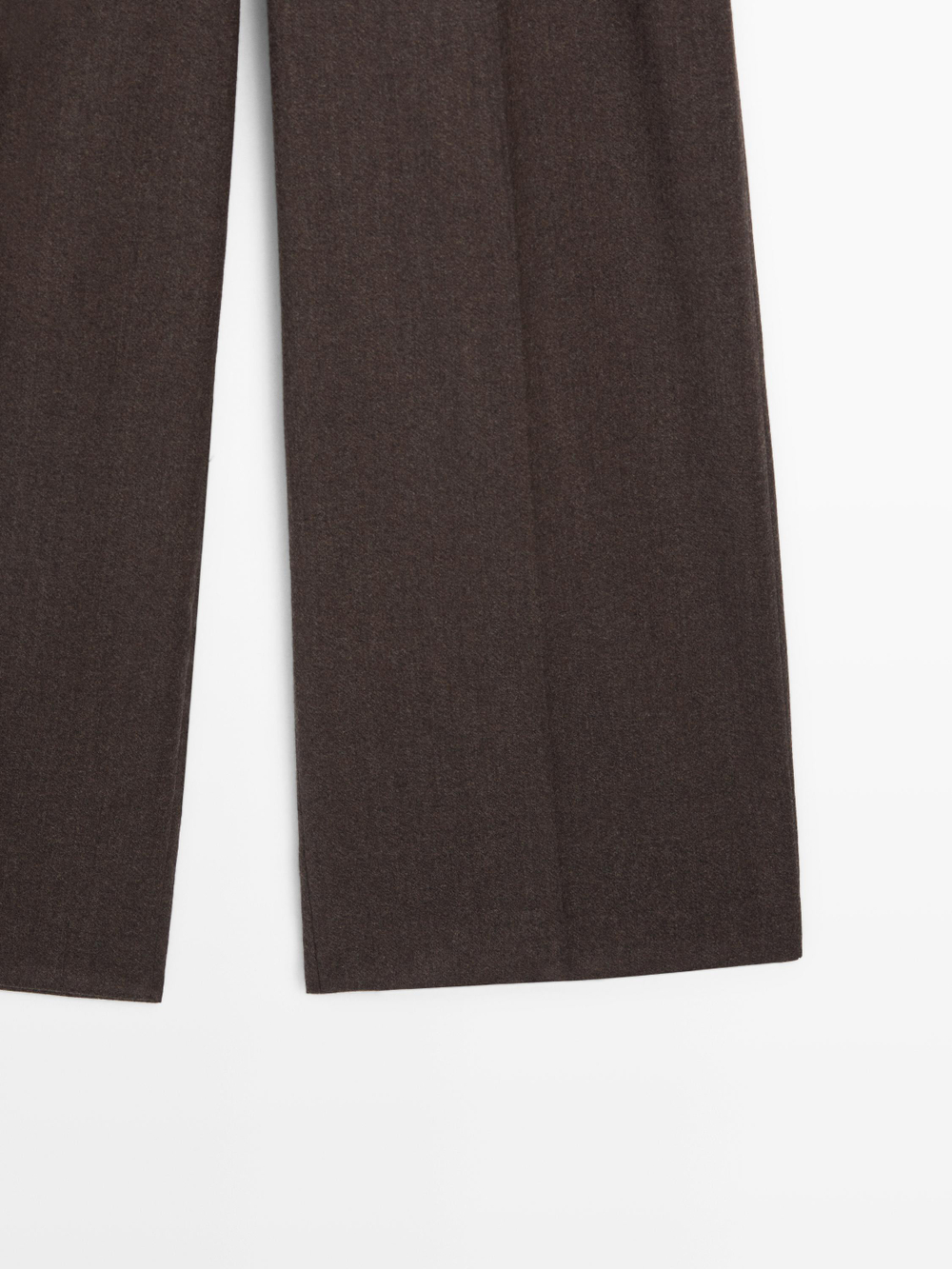 Massimo Dutti Брюки широкие с вытачками из 100% шерсти, шоколадный