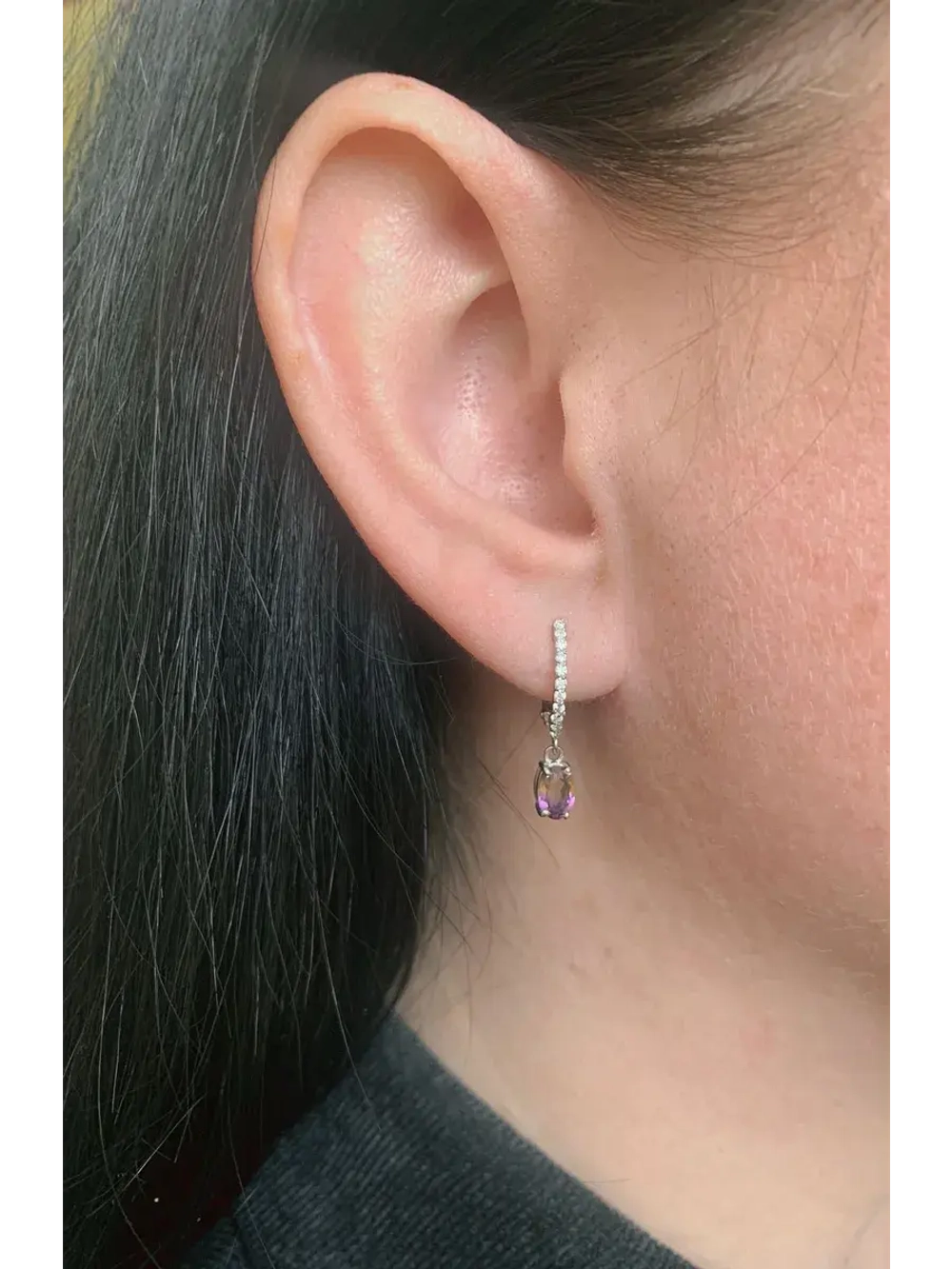 Серебряные серьги с александритом