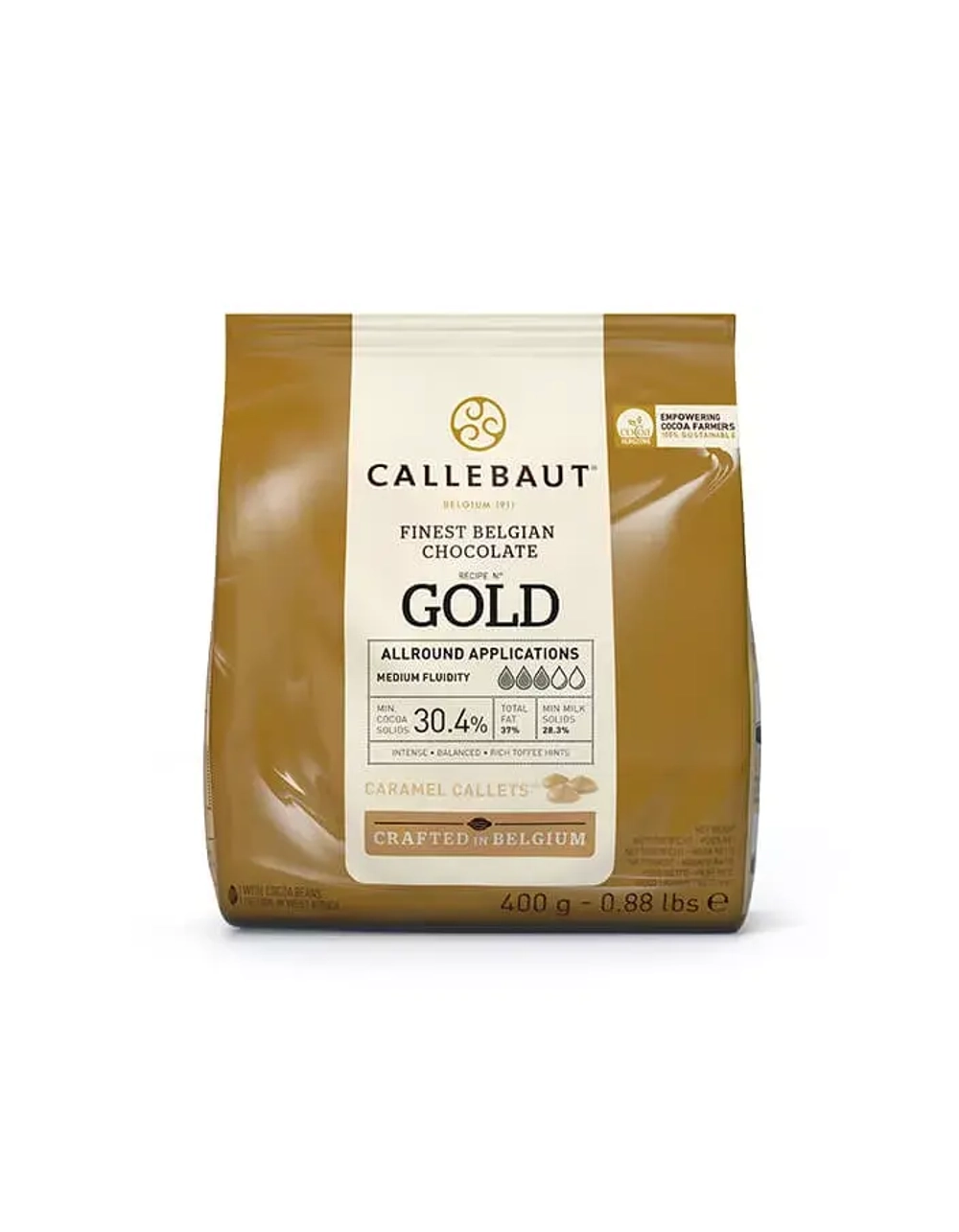 Шоколад со вкусом карамели Gold, Callebaut, 400 гр (оригинальная упаковка)