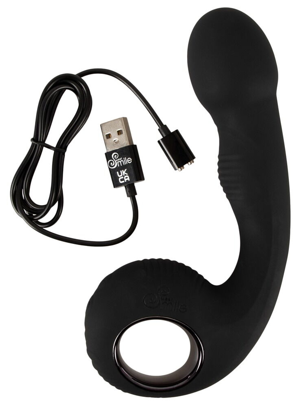 Черный силиконовый вибратор G & P-Spot Vibrator - 16,8 см. (Цвет: черный)