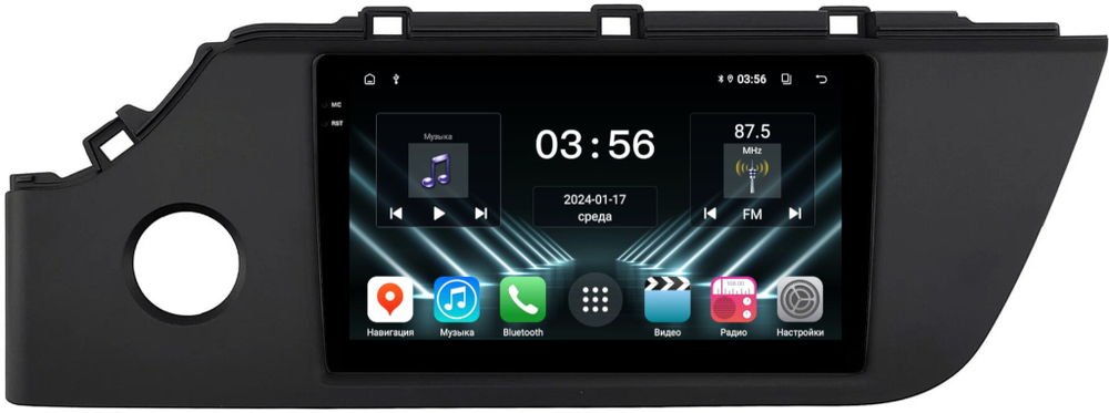 Магнитола для KIA Rio 4, Rio X 2020-2022, Solaris KRS/KRX 2024+ - FarCar DX1253M монитор 9.5" IPS на Android 13, 4+64Гб, CarPlay