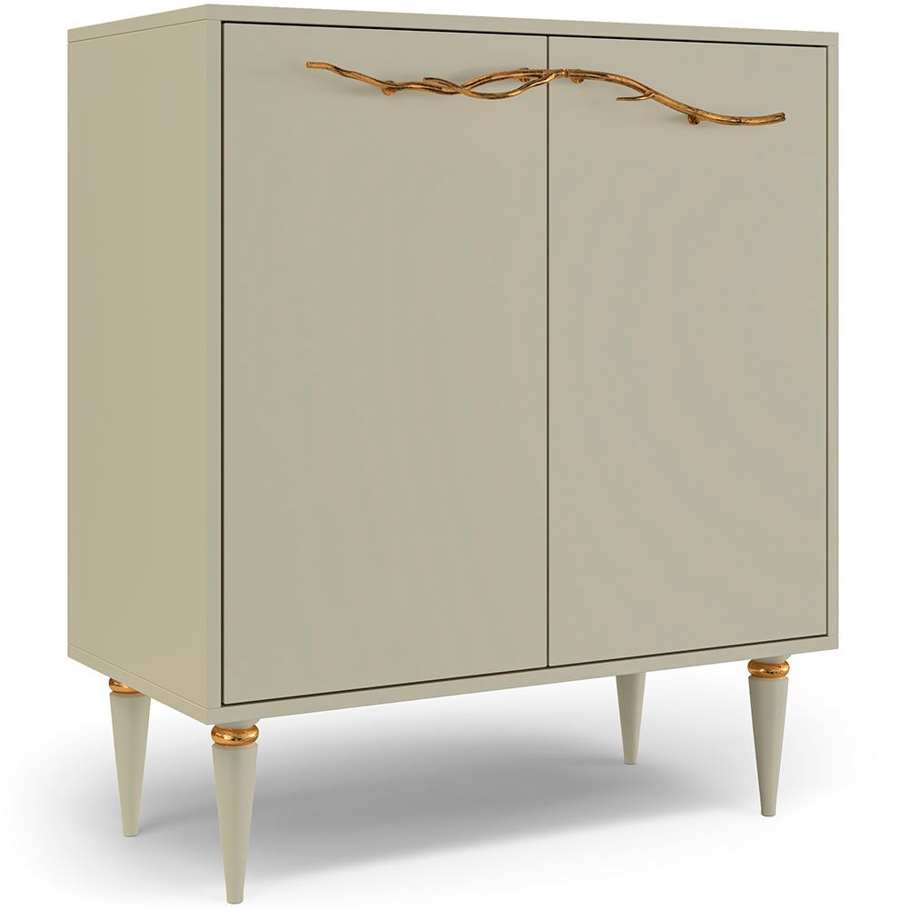 Комод Арт Колор matte Классик Голд с 2 полками Серый шелк матовый