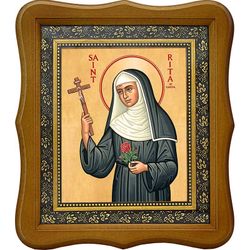 Святая Рита Кашийская. Икона на холсте.