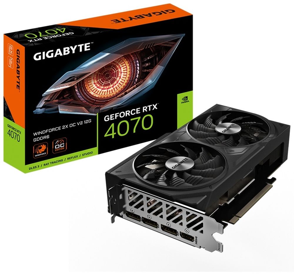 Видеокарта GIGABYTE GV-N4070WF2OCV2-12GD 12 Гб