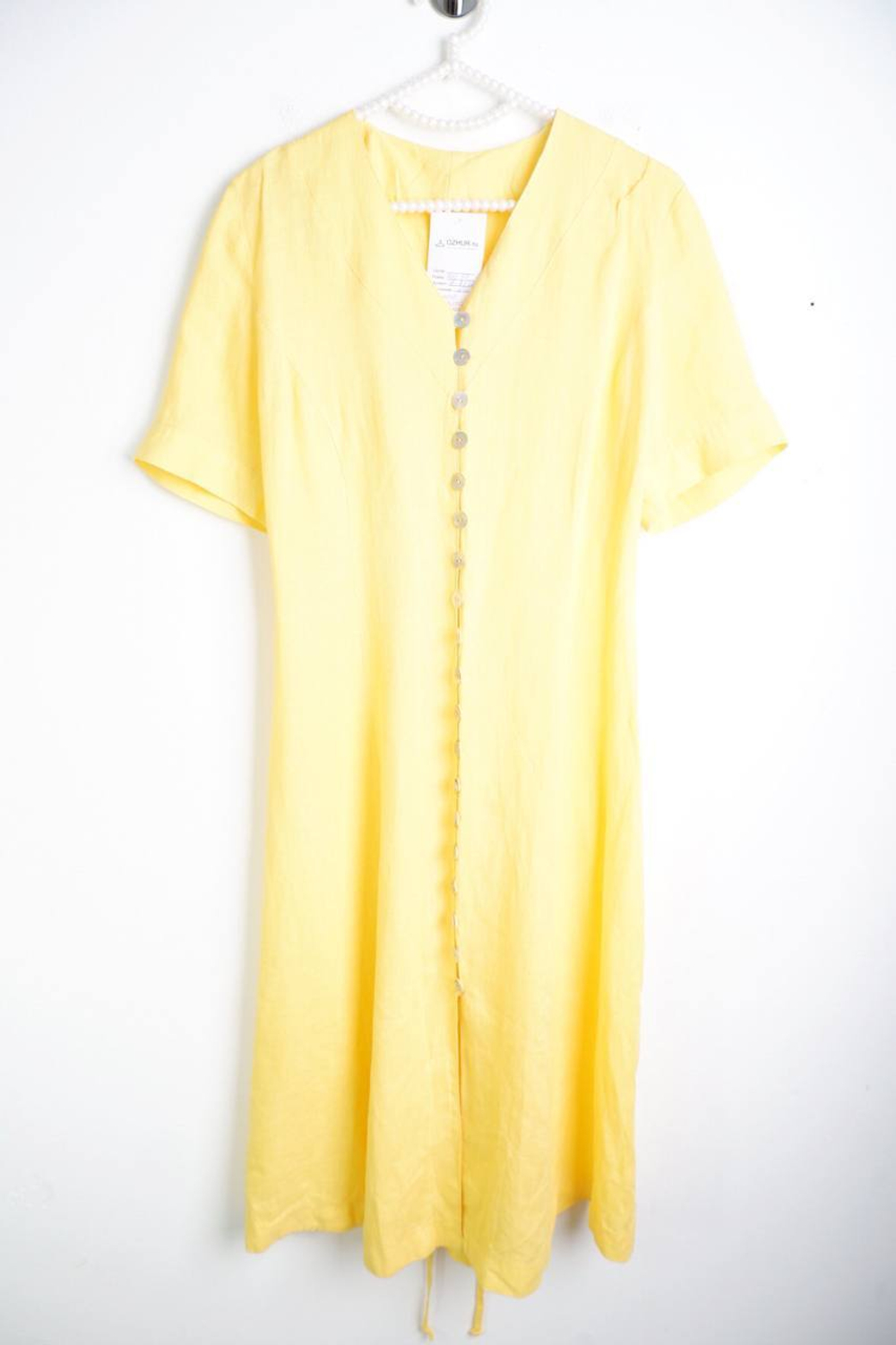 Платье льняное для летнего настроения, визуально на 42 размер