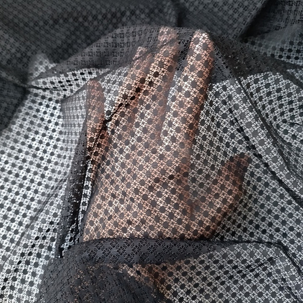 Сетка эластичная, ажурная, черная