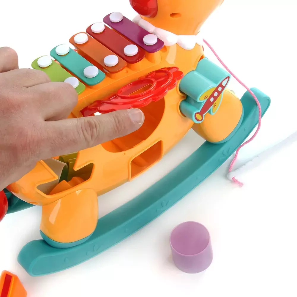 HUANGER Игрушка развивающая Сортер Лошадка-ксилофон 30*10*24 см Оранжевый