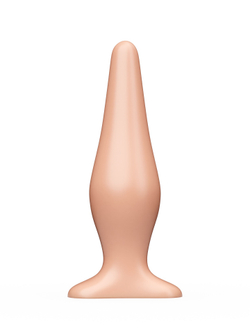 Телесная анальная пробка с широким основанием - 14 см.