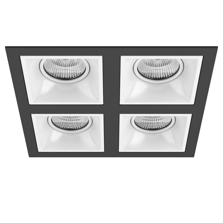 Комплект из светильников и рамки Lightstar Domino Quadro (214547+214506+214506+214506+214506) D54706060606