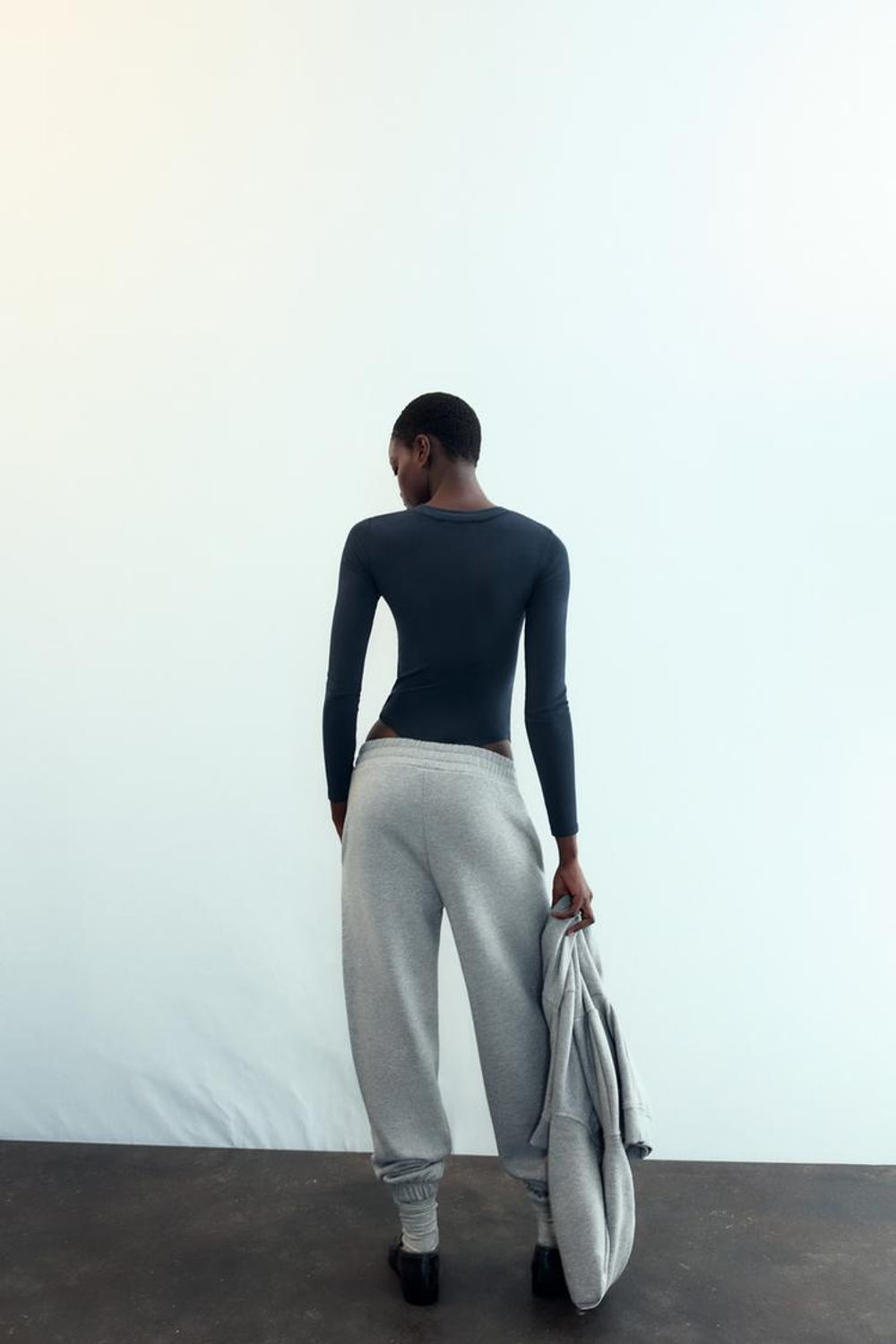 ZARA БОДИ ИЗ ХЛОПКА И МОДАЛА, МОРСКОЙ СИНИЙ