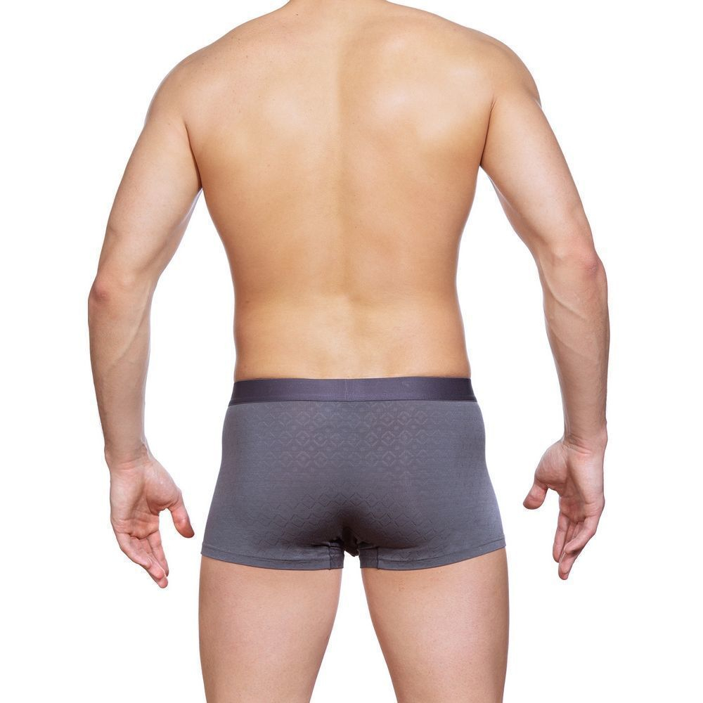 Классические боксеры из ультратонкого ажурного рибана (Размер: M) (Цвет: светло-серый)