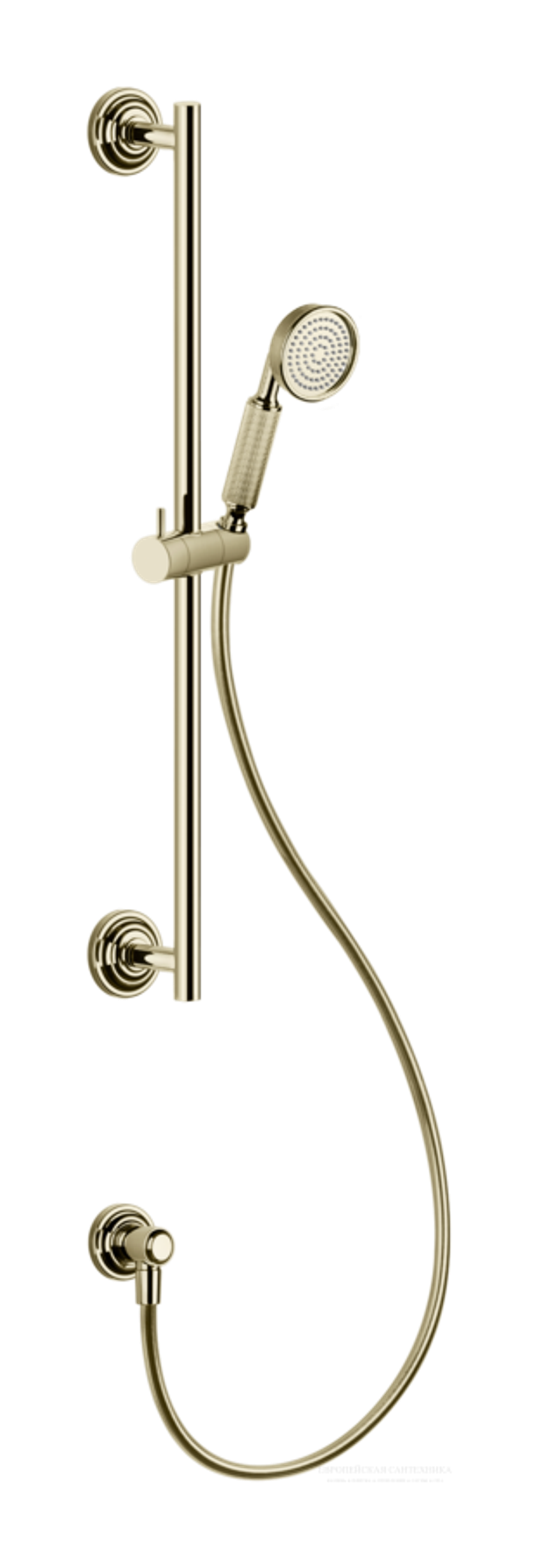 Штанга Gessi Venti20, с душевой лейкой, шлангом, выводом воды, цвет Brass PVD