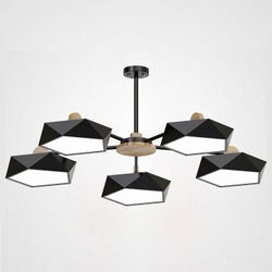 Люстра на штанге Imperiumloft Geometric Черная GEOMETRIC-CH01