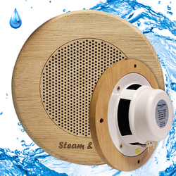 Влагостойкий динамик с декоративной дубовой сеткой SW 525 Wood - Round, для бани и сауны