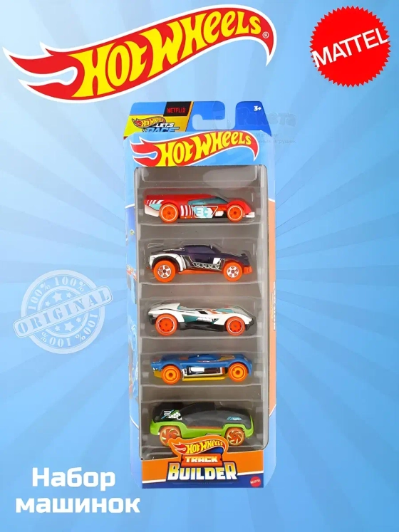 Набор из 5 машинок Хот Вилс Track Builder HTV52