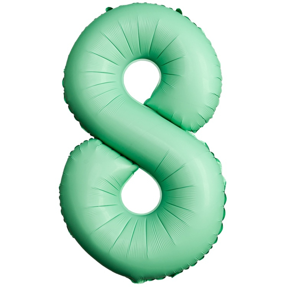Шар фольгированный Цифра 8 101 см (Мятный)