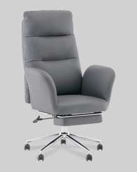 Кресло руководителя TopChairs Solid с оттоманкой серый