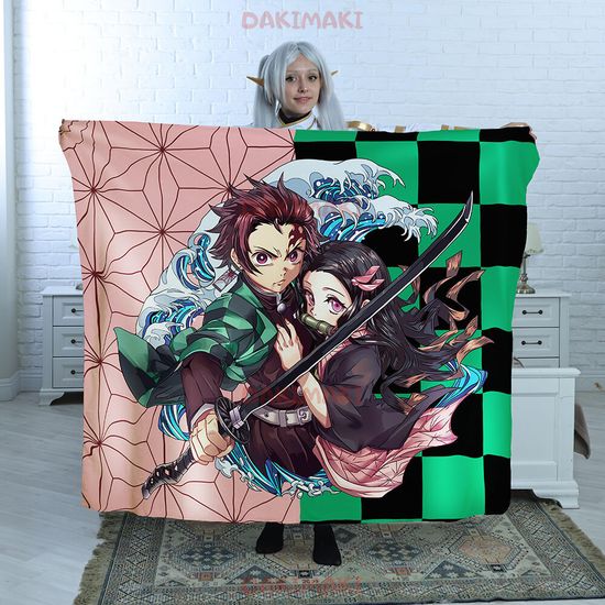 Плед Клинок, рассекающий демонов арт.113 (велсофт), 150х130 и 200х140 см