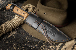 Нож Kizlyar Supreme Bastardo (StoneWash, Walnut Handle, Leather Sheath)
