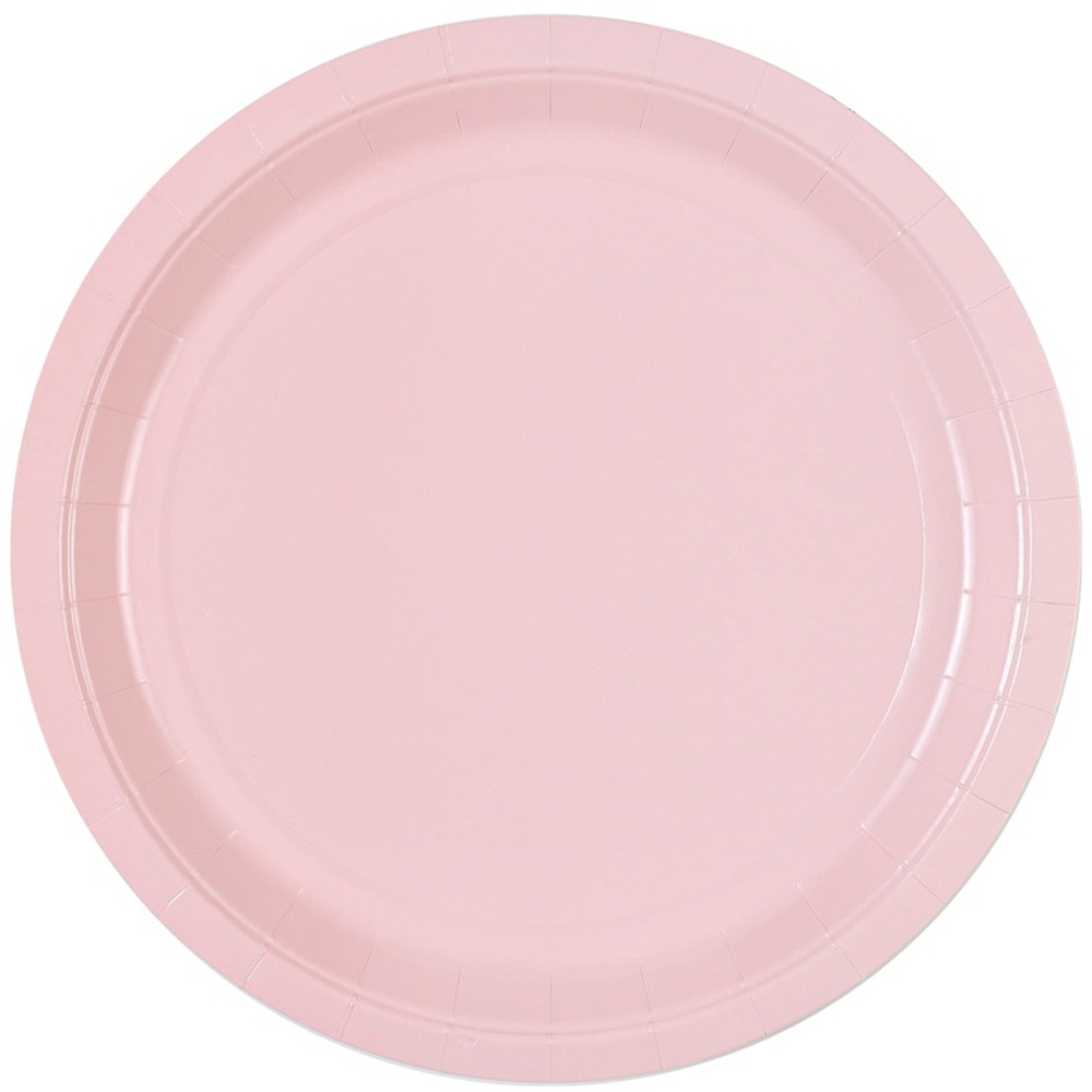 Тарелки бумажные в нежно-розовом цвете, 17 см/ 23 см, 6 шт