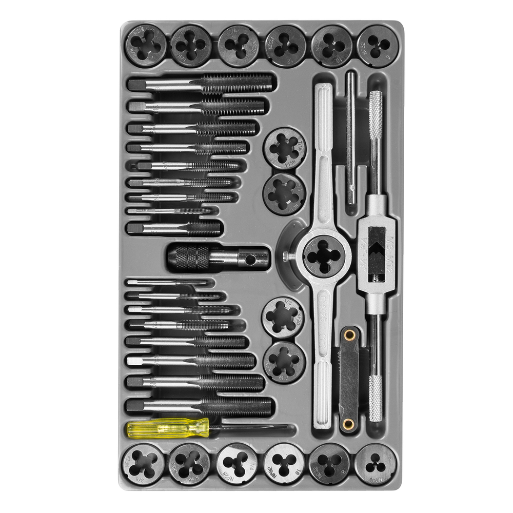 WDK-DTI3040 Набор метчиков и плашек 4NC40 - 1/2NF20, 40 предметов, дюймовая резьба