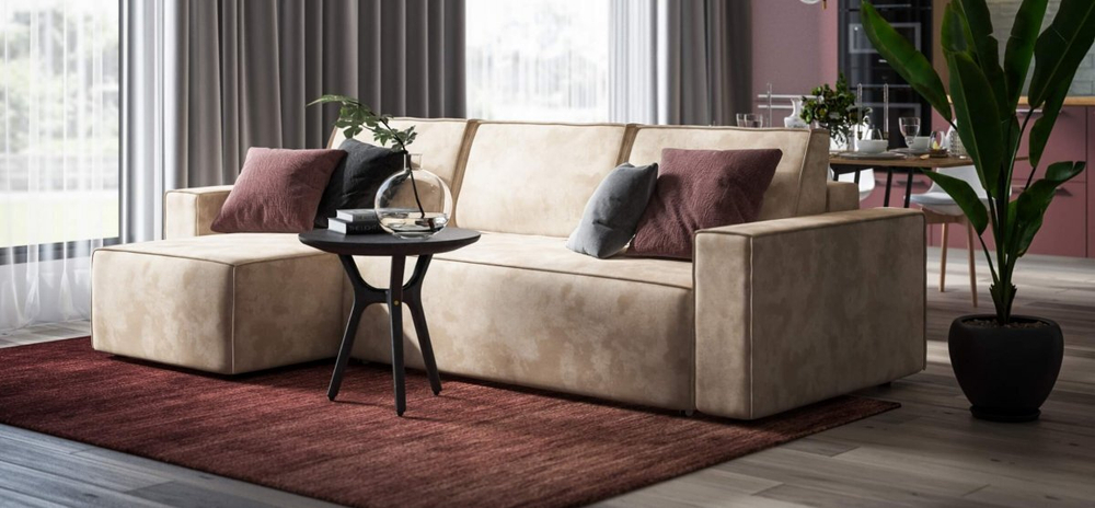 Угловой диван Норд Велюр Алькантара пепел