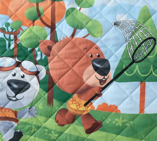 Покрывало стеганое детское Медвежата поплин 140x210 см