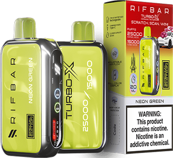 RIFBAR TURBO X 25000 - Neon Green (5% nic)
