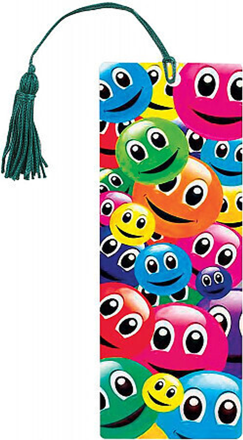 Закладка для книг с линейкой, 3D-объемная, BRAUBERG "Смайлики", с декоративным шнурком, 128096