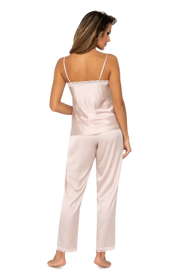 Бежевая сатиновая пижама Tiffani