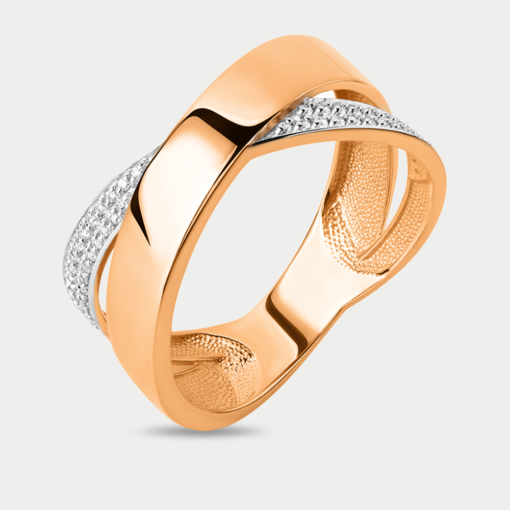 Кольцо для женщин из розового золота 585 пробы с фианитами (арт. 022281-1102)
