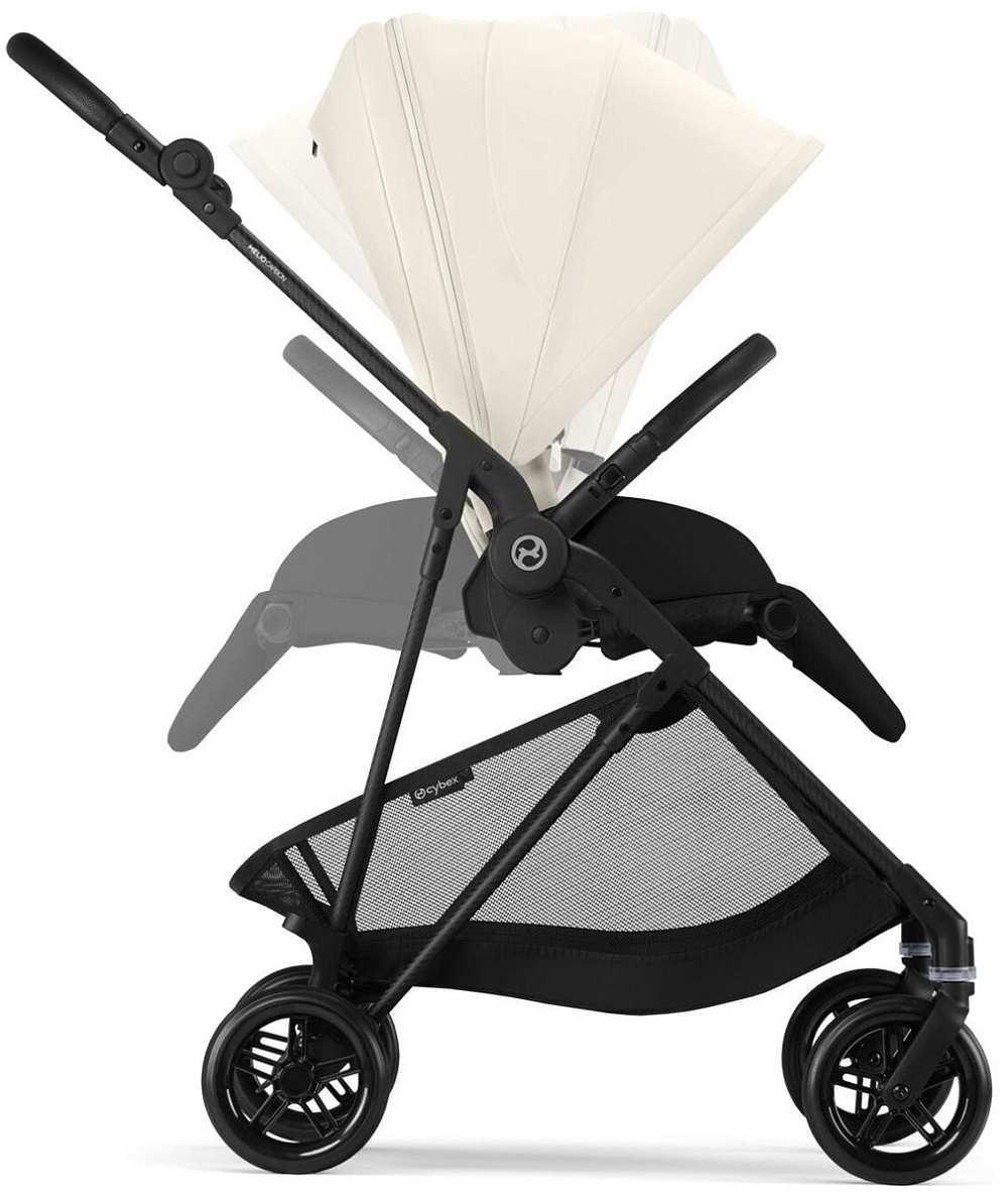 Коляска Cybex Melio Carbon 2 в 1 Canvas White/Magic Black с дождевиками