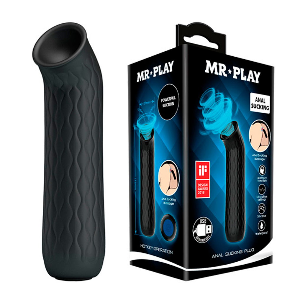 Черный вакуумный стимулятор для ануслинга Mr.Play Anal Sucking BI-014547-MR