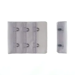 Застежка с крючками светло-серая 2 ряда (цв. 166), 44*55 мм