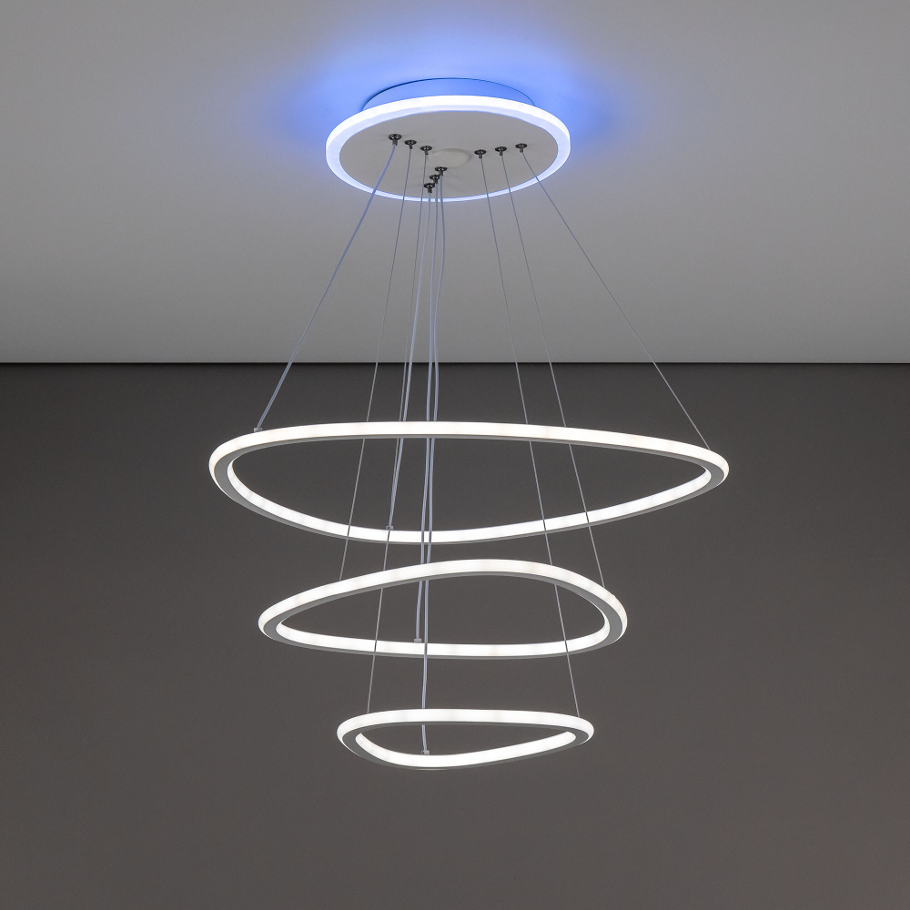 Citilux Неон Смарт CL731A330E RGB Умная подвесная люстра Белая