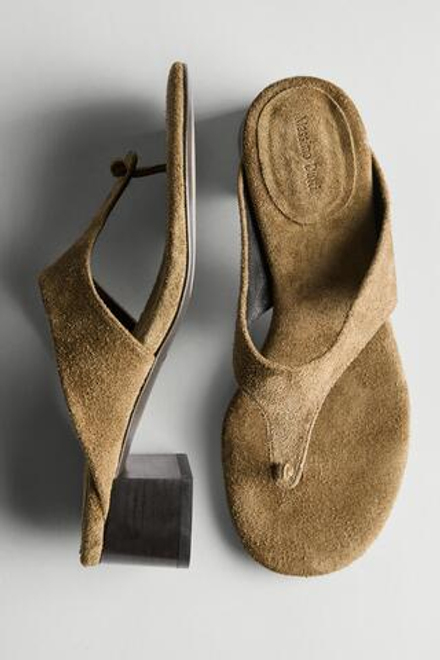 Massimo Dutti Босоножки на каблуке с узлом, цвет верблюжьей шерсти