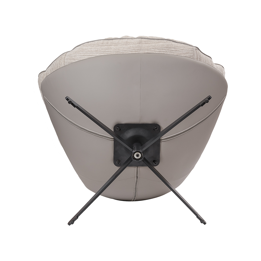 Кресло HUG серый в полоску, экокожа, шенилл