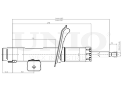 Амортизатор газовый передней подвески правый UNIO SAB-10283