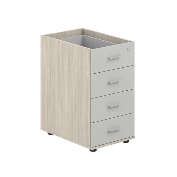 Тумба приставная Сигма 400х600х725 с 4 ящ.(метаб), с замком без топа