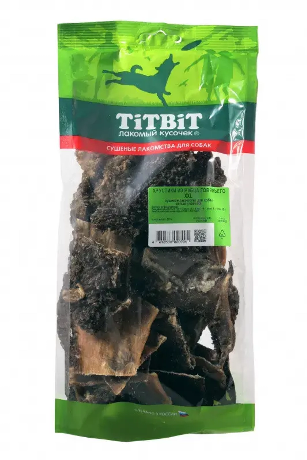 Titbit лакомство для собак хрустики из говяжьего рубца xxl - 270 г