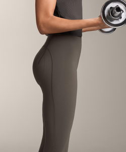 OYSHO Компрессионные брюки клеш Flare Compressive Raise Up, угольный