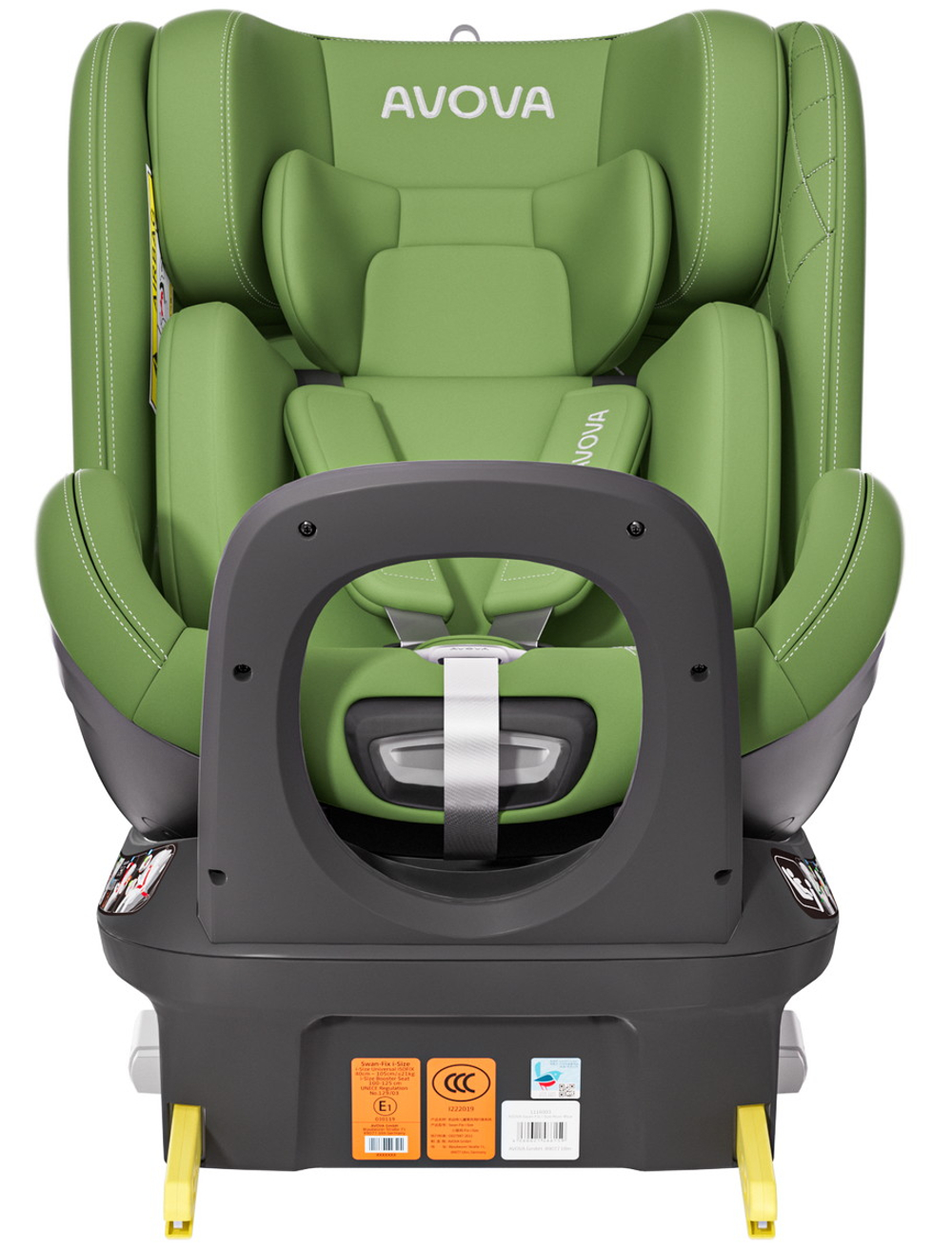 Автокресло Avova Swan Fix i-Size 0-1-2 (40-125 см, 0-25 кг) Cactus Green, зеленый