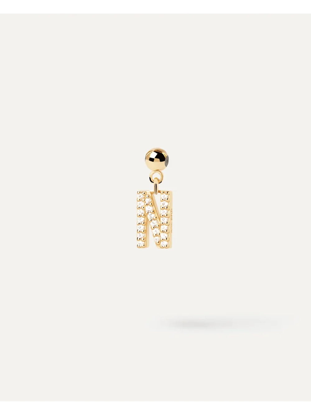 Подвеска-шарм Буква N серебро 925 пробы покрытое золотом