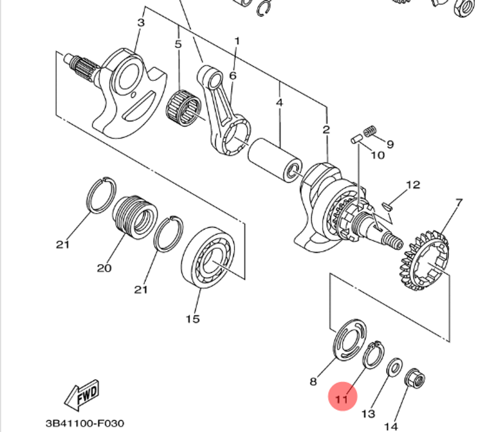 Шайба стопорная Yamaha 9341035M10