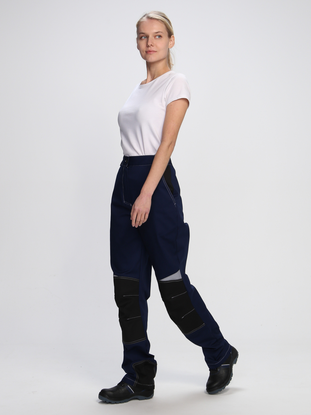 Костюм женский Вектрон-1 (тк.Смесовая,240) брюки, т.синий/васильковый/черный