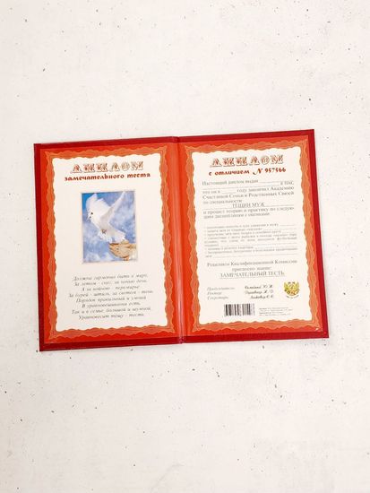 Диплом "Замечательного тестя"