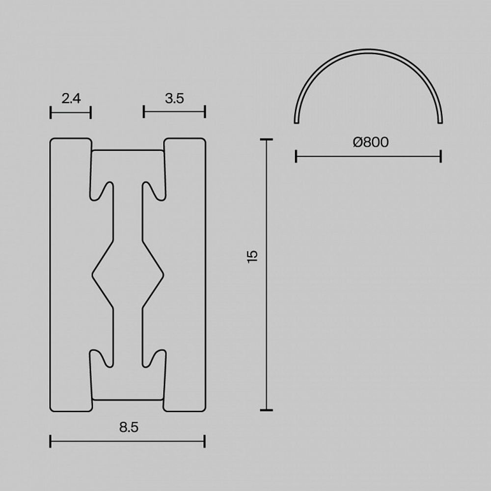 Трек накладной Maytoni Busbar trunkings Flarity TRX154-SR-D800-BS