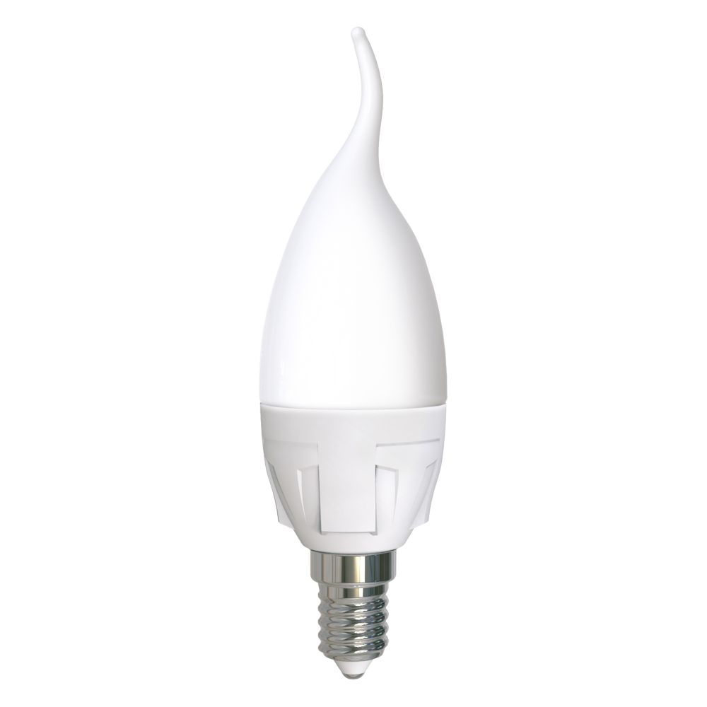 LED-CW37 7W-6500K-E14-FR PLP01WH Лампа светодиодная. Форма свеча на ветру. матовая. Серия ЯРКАЯ. Дневной белый свет 6500K. Картон. ТМ Uniel