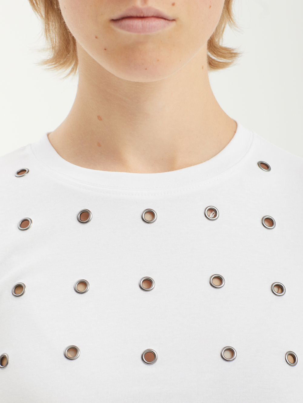 Женская Футболка Sync White Eyelet Detail Baby