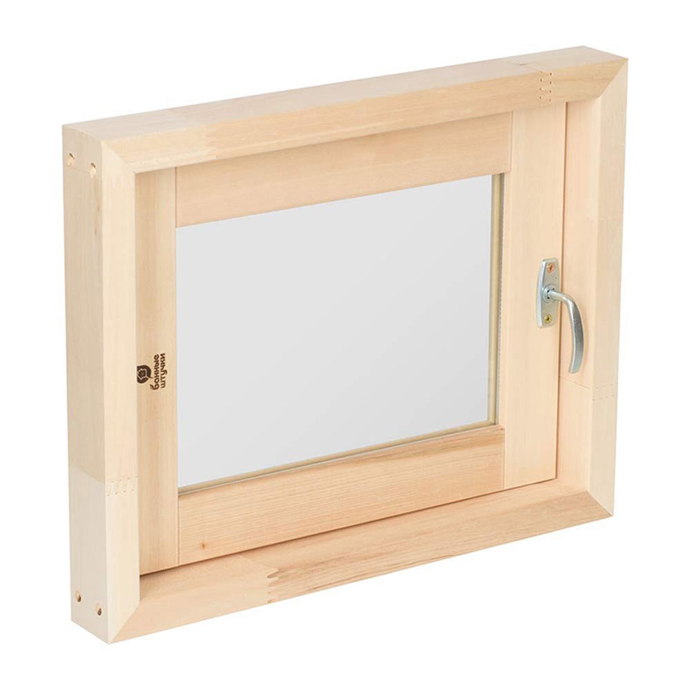 Форточка для бани и сауны Банные штучки, открытие наружу, двойное стекло, 40 х 50 см, липа, 271227